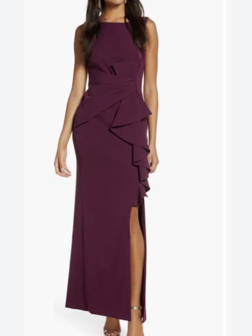 Eliza J Plum Ruffle-Gown